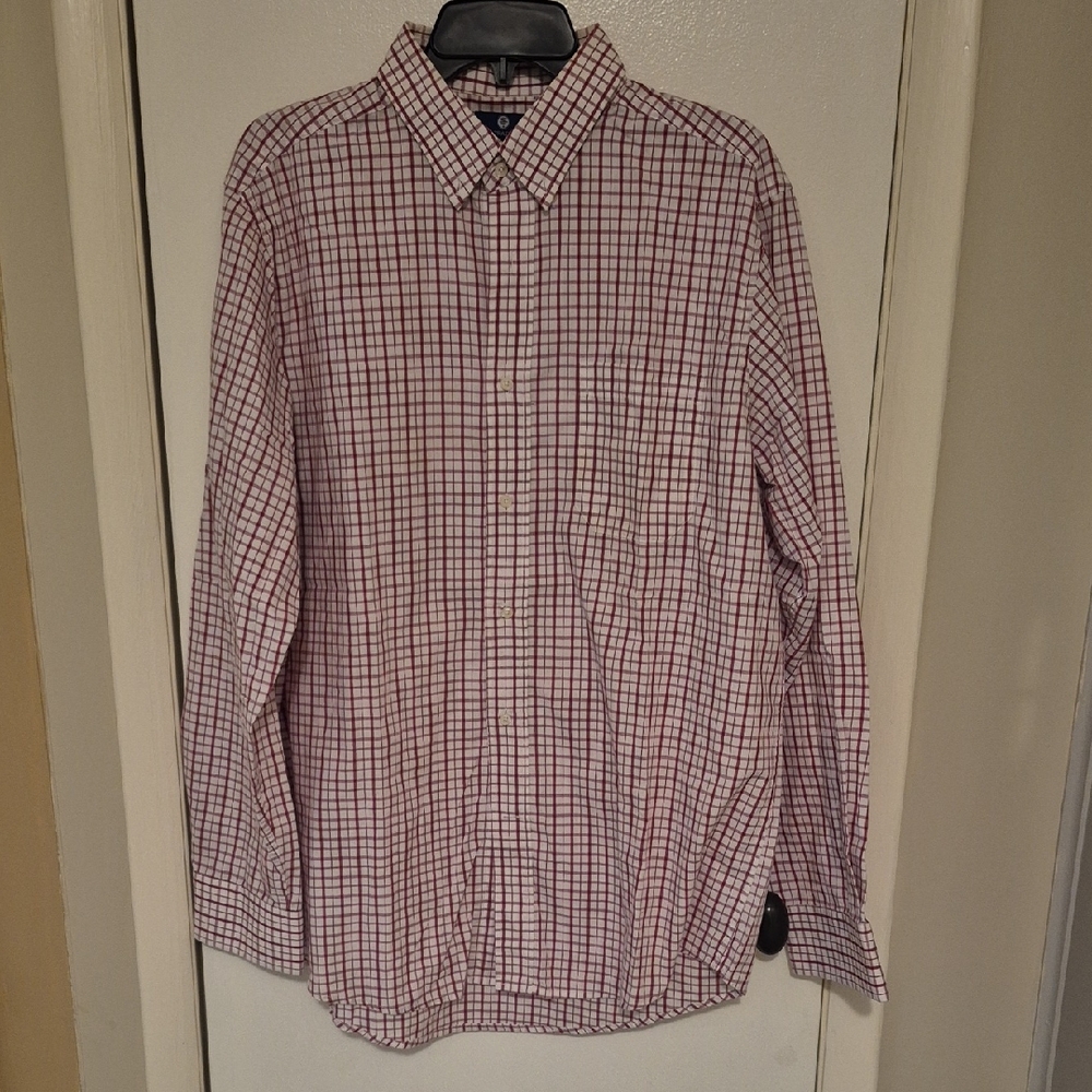 State Traditions Men's Red Checkered Shirt Xl
